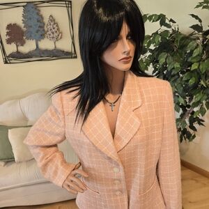 COPY - Vintage Orange & White Windowpane LeSuit Size 12